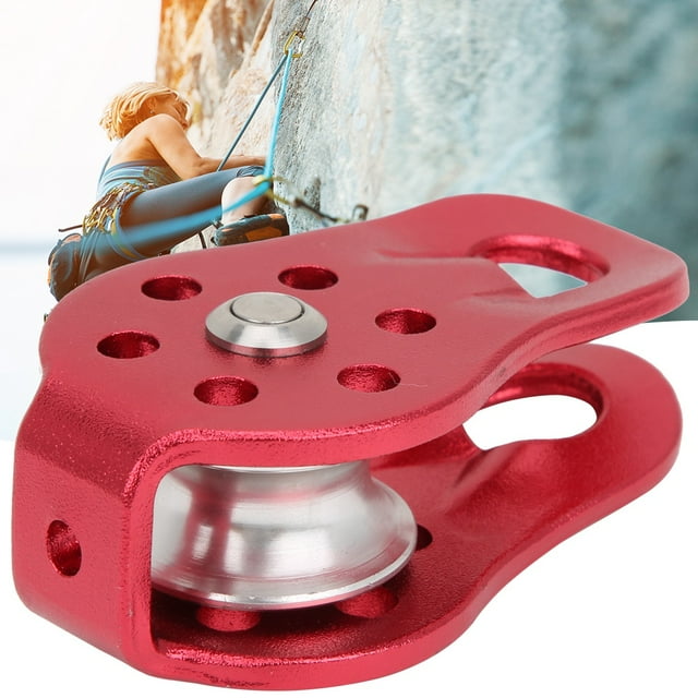 Polea de escalada de montaña, polea de rescate al aire libre de aleación de aluminio universal, polea de escalada, máxima confiabilidad
