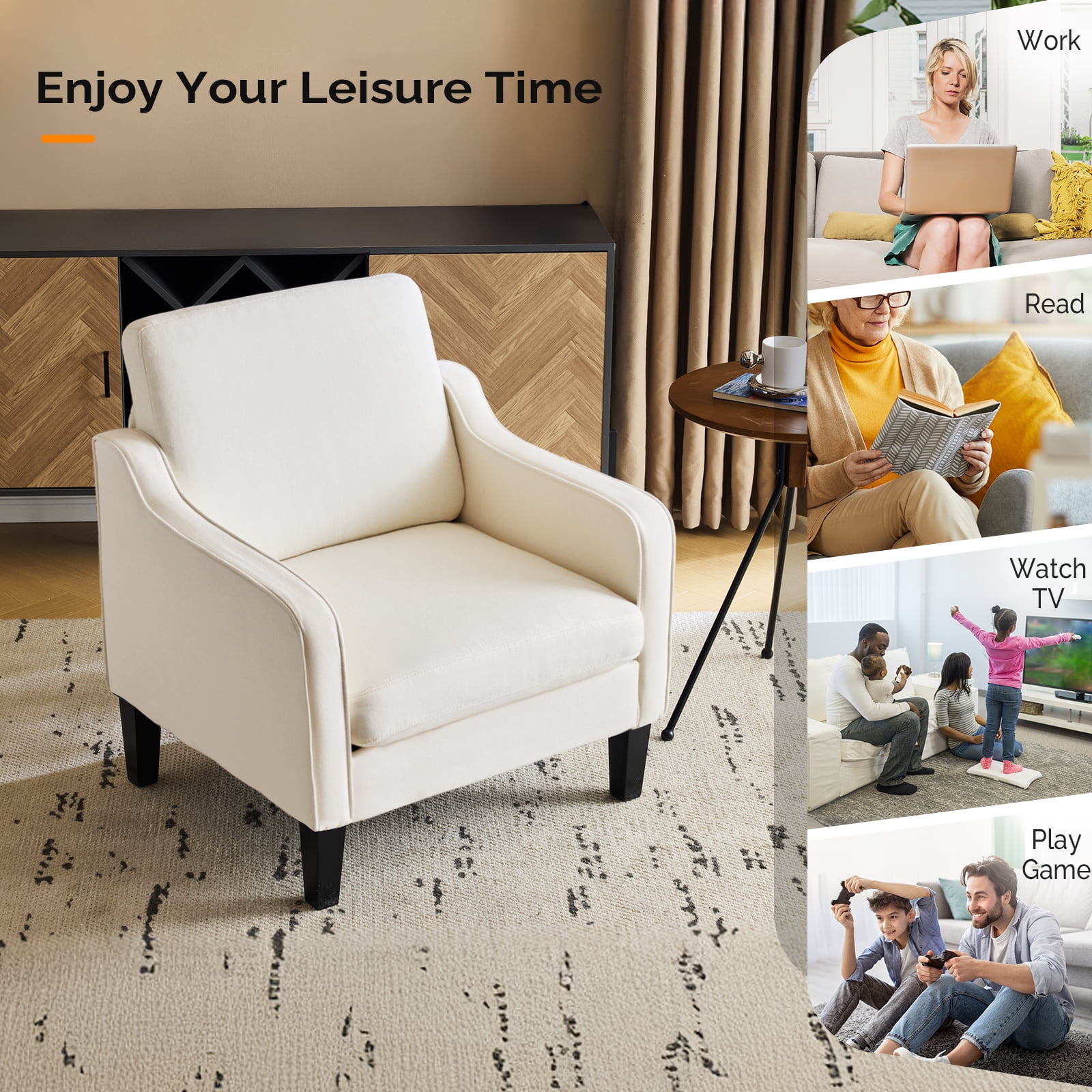 Fauteuil à Bascule ,fauteuil à Bascule Aspect Peluche,accoudoirs