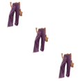 thumbnail image 3 of Qarigey Señoras Verano Primavera Pantalones Bolsillos Largo Suelto Casual Pierna ancha Cintura alta Moda elástica para ropa de calle Púrpura Type1 NO1, 3 of 6