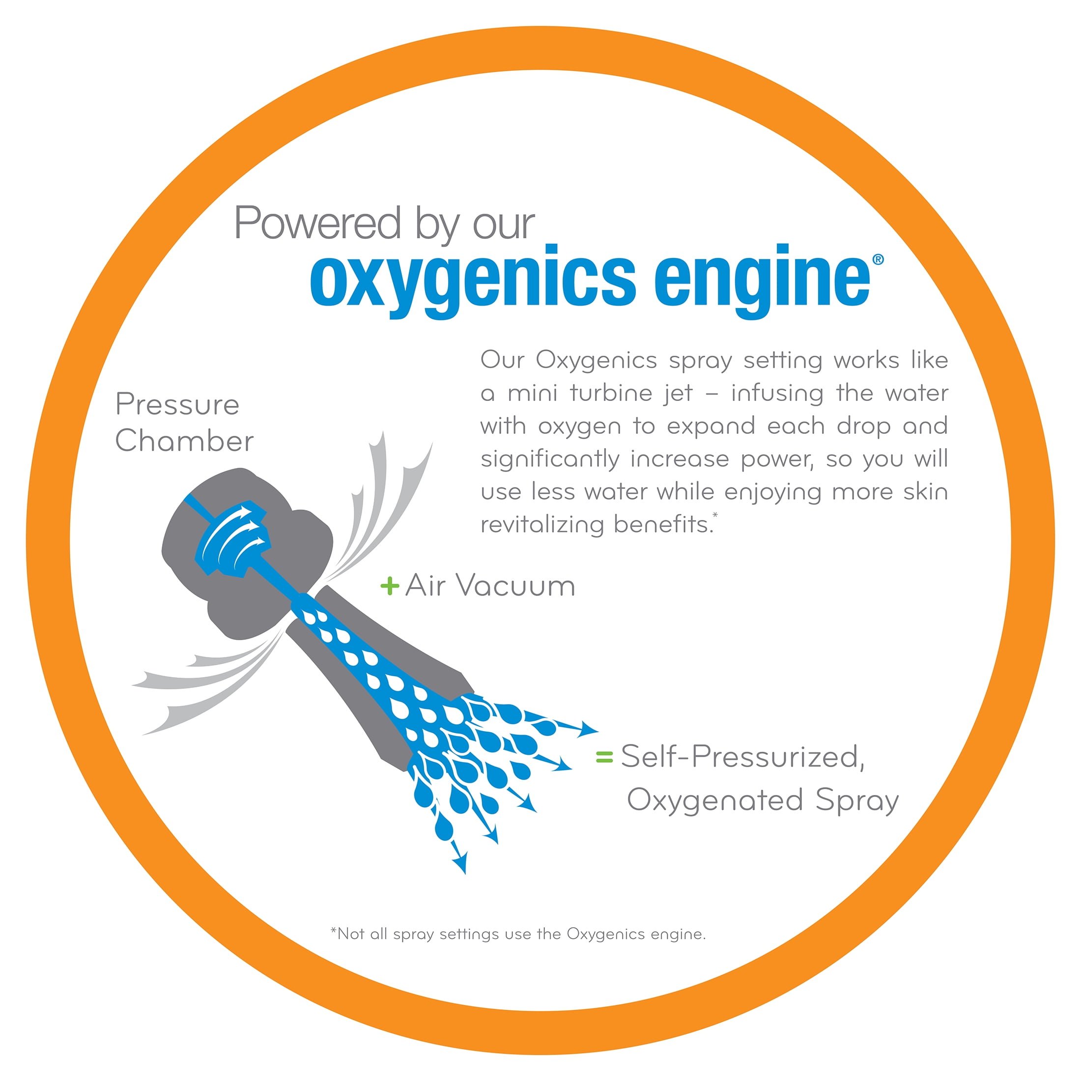 Oxygenics Voyage RV 4-Setting White Handheld Shower Head