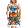 thumbnail image 1 of Fotbe Spring Butterfly Flowers Vestido de Verano sin Mangas para Mujer – Vestido Midi Línea A, Estilo Camiseta Floral, Vestido Playero Casual y Fluido, 1 of 7