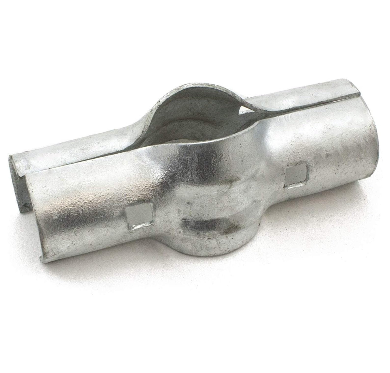 Line Rail Clamps 10-Pack - 1-5/8" x 1-3/8" Cyclone Fence Clamps - Galvanized Steel Tubing Connectors - Fence Installation Hardware