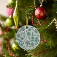 thumbnail image 4 of Vintage Flower Paisley Pattern Christmas Ceramic Ornament 2025,3" Round Xmas Tree Hanging Accessories with Gold Ribbon, 4 of 5