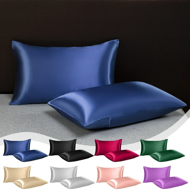 Funda de Almohada Corporal Suave y Transpirable de Terciopelo para Personas Calurosas | 2 Fundas de Almohada de Tela Azul de 51X75Cm | Juego de 2 Fundas de Almohada de Cuerpo Entero para Todas Las Es