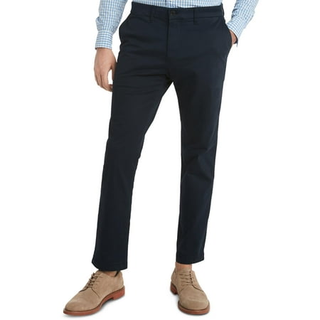 Tommy Hilfiger Mens Solid Cotton Khaki Pants