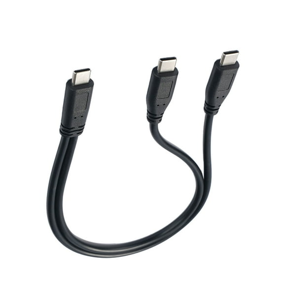 USB C to Two Type C Splitter Charging Cable 30cm 11.8inch For Multiple Electronics Devices Charging Cable