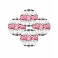 thumbnail image 7 of 15 Inch Round Placemats Set of 4, Valentines Day Non Slip Heat Insulation PP Table Mats, Modern Love Heart Eucalyptus Leaf Black Plaid Washable Place Mats for Kitchen Dining Party Table Decor, 7 of 7