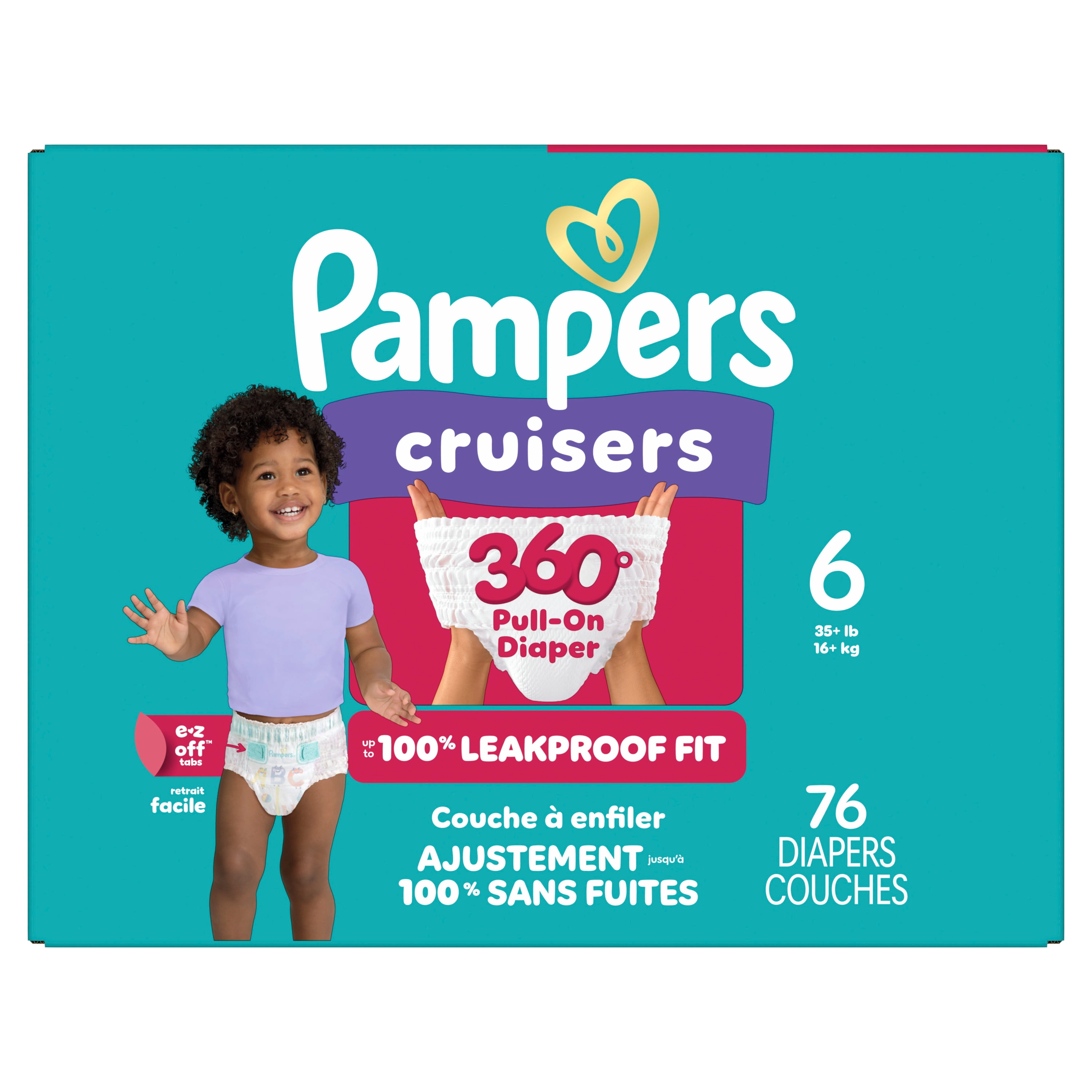 Pampers Diapers - Cruisers 360° - Size 6, up to 100% Leakproof Fit ...