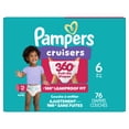 thumbnail image 1 of Pampers Diapers - Cruisers 360° - Size 6, up to 100% Leakproof Fit, Designed for Active Babies, Pull On Diaper, EZ Off Tabs Designed for Easy Changes, 1 of 21