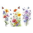 thumbnail image 4 of Pegatinas de pared con diseño de mariposas y flores, papel tapiz de PVC, decoración floral floreciente, de pared para dormitorio y comedor., 4 of 8