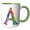 Green/White, variant on 3drose, Colorful Monogram Letter A, 11oz Two-tone Blue Mug