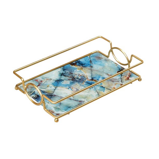 Bandeja de Tocador de Baño Sunnimix Organizador de Maquillaje Azul Tamaño S