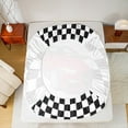 thumbnail image 5 of Manfei Race Car Queen Sheet Sets,Speed Extreme Sport Flat Sheet,Classic Geometric Checkered Queen Fitted Sheet For Boys Kids,Ultra Soft Home Decor,4pcs, 5 of 7