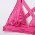 thumbnail image 6 of UTSJKR Women Two Piece Swimsuits Halter Triangle String Brazilian Bikini Sets Flattering Ruched High Cut Cheeky Thong Bathing Suit Hot Pink M, 6 of 9