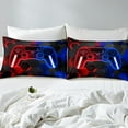 thumbnail image 4 of Erosebridal Red Blue Gamepad Sheet Set Twin, Gradient Geometric Bedding Sets Twin Size, Gaming Sports Twin Sheet Sets, Ultra Soft Bedroom Decor, 3pcs, 4 of 7
