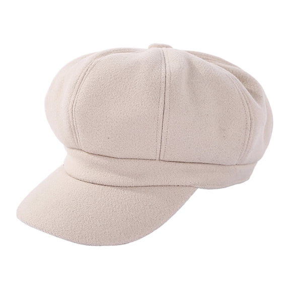 Women’s Newsboy Cap Wool Blend Solid Color Octagonal Cap Soft Adjustable Casual Autumn Winter Hat