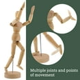 thumbnail image 3 of US Art Supply Wood 8" Artist Drawing Manikin Articulated Mannequin with Base and Flexible Body - Perfect For Drawing, 3 of 6