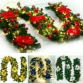 thumbnail image 2 of HESHENG 9Ft Artificial Christmas Garland, Garland Xmas Tree Wreath Festival Fireplace DIY Door Fireplace Decor, Gold, 2 of 9