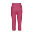 thumbnail image 5 of Drovellove Women's Plus Size High Waisted Cropped Leggings with Lace Trim - Slim Fit Stretch Yoga Pants for Workout or Casual Summer Style, 5 of 6