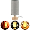 thumbnail image 2 of Small Table Lamp USB Japanese Lamp Cloth Lampshade Living Room Desk Lamp, 2 of 9