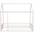 thumbnail image 3 of DreamBuck Metal Floor Bed, Twin Size House Floor Bed Frame with Fence for Teens, Floor Bed for Bedroom, Easy to Assemble, Pink, 3 of 7