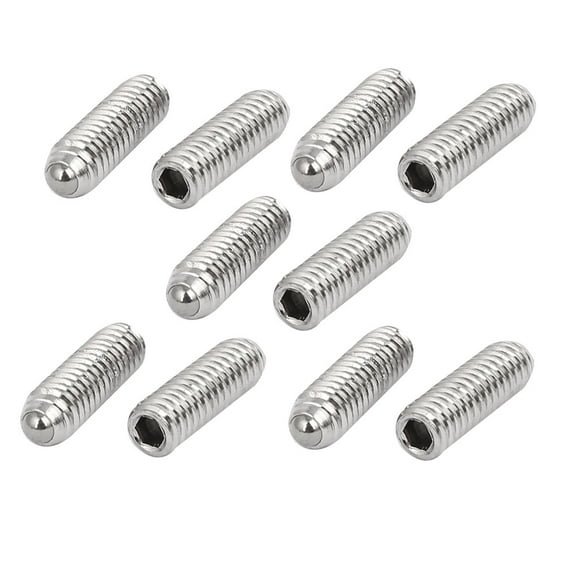 Unique BargainsM4x12mm 304 Stainless Steel Spring Hex Socket Ball Point Grub Set Screws 10pcs