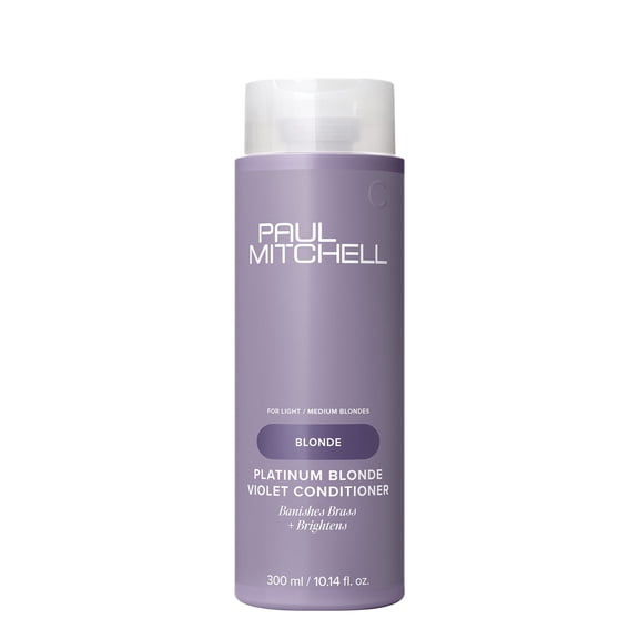 Paul Mitchell Platinum Blonde Violet Conditioner, Banishes Brass   Brightens, Ideal for Light to Medium Blonde, Silver, Gray or White Hair , 10.14 oz