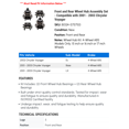 thumbnail image 2 of Front and Rear Wheel Hub Assembly Set - Compatible with 2001 - 2003 Chrysler Voyager 2002, 2 of 2
