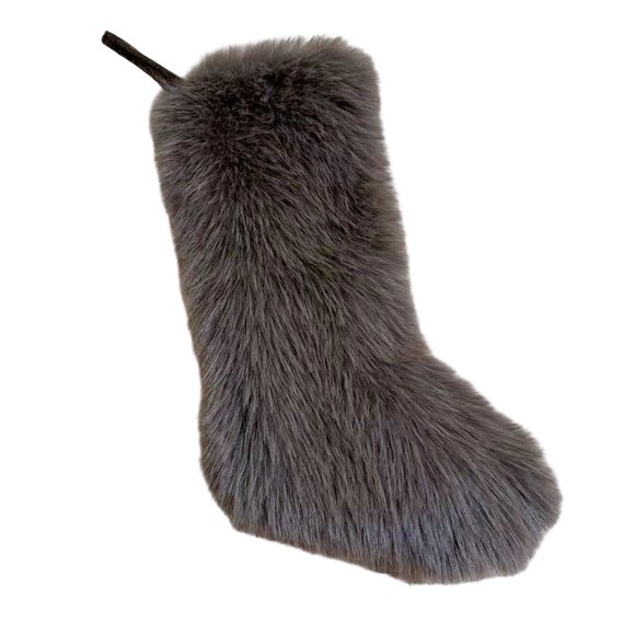 C Chaussettes Décoratives de Noël Marron en Peluche à Longs Poils Bas Créatifs pour Décoration de Vacances Matériau Nylon Spandex Décoration Festive Style C Couleur