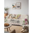 thumbnail image 6 of Easter Gnomes Couch Cover, Spring Floral Colorful Eggs Leaves Beige Sofa Cover Blanket for 2 Seat Cushion, Sectional Sofa Slipcover Furniture Protector for Living Room Bedroom 71''x102'', 6 of 9