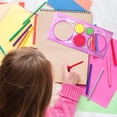 thumbnail image 2 of Craft Kits 2 Pcs Geometric Drawings Templates Multi Shaped Drafting Stencils Plastic Measuring Templates Rulers Clear Drawing Triangle Tool Protractor Set for Studying Designing Desk Supplies, 2 of 8