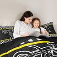 thumbnail image 5 of Feelyou Cartoon Motorcycle Lover Bedding Comforter Set, Dirt Bike Sports Twin Comforter Sets, Teens Kids Boys Girls Reversible Bedding Set, Breathable Home Decor, 2pcs, 5 of 8