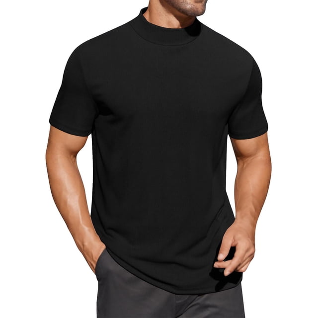 Chandail Décontracté pour Hommes, T-Shirt à Manches Courtes Col Rond, Haut en Polyester Uni pour Usage Quotidien