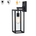 thumbnail image 6 of 2-Pack 18.74"H Matte Black Motion Sensor Dusk to Dawn Outdoor Wall Lights with Clear Glass Shade for Porch, 6 of 6