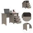 thumbnail image 3 of Rectangular Grey Computer Table With Extra Drawer Space Desk Spacious Top And Storage, 3 of 5