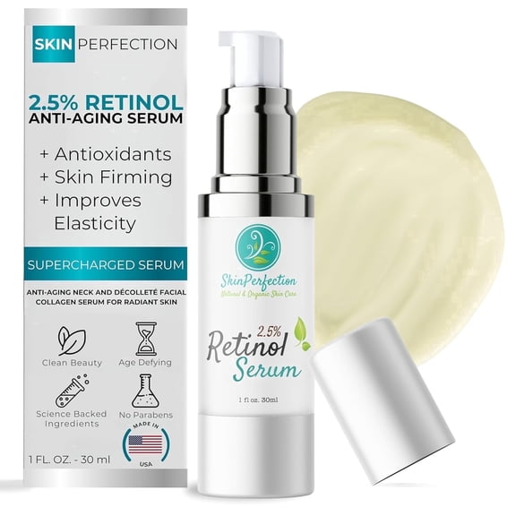 Skin Perfection 2% Retinol Gel Serum for Face, Lightweight Gel Texture for Smoother-Looking Skin, Daily Night Serum, 1 oz