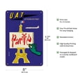 thumbnail image 2 of Paris France - UTA (Union des Transports Aériens) - Eiffel Tower Easel - Vintage Airline Travel Poster by Jean Colin c.1960 - 8 x 12 inch Vintage Wood Art Sign, 2 of 4