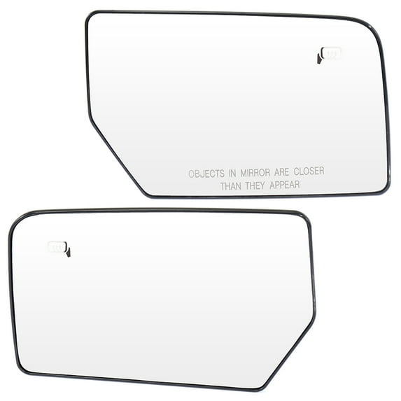 CCIYU A Pair of Mirror Glasses Door Mirror Glasses Fits for 2007-2011 For Ford Expedition 2007-2011 For Ford Navigator Heated Chrome