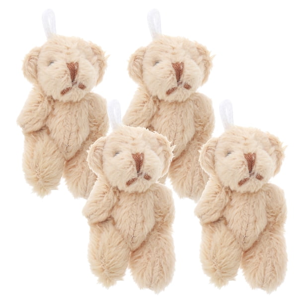 KAKOWELY 4 mini osos de peluche colgantes de animales de dibujos animados, decoración para casa de muñecas.