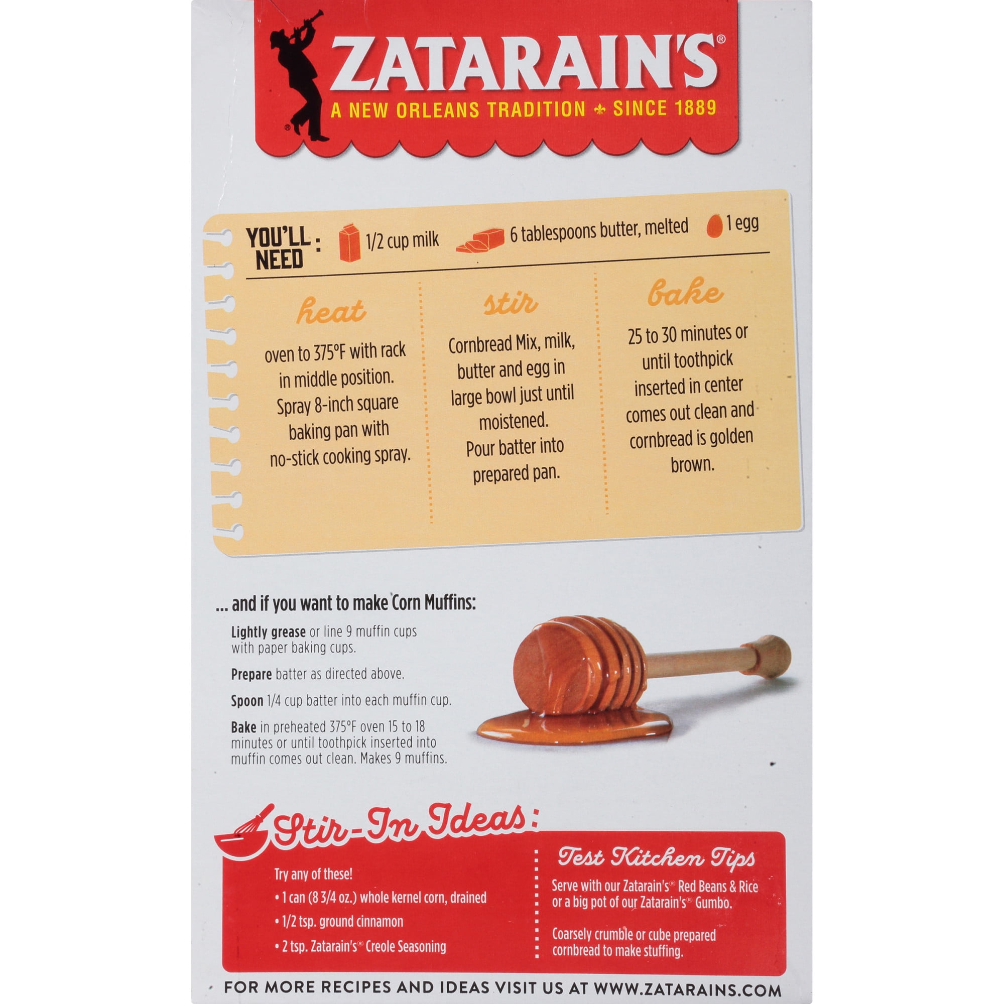 Buy Zatarain's Honey Butter Cornbread Mix, 12.5 oz Online at Lowest