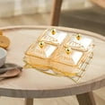 thumbnail image 6 of Esquirla Compartment Appetizer Food Display Dish Platter, Nordic Fruit Snacks Serving Platter with Lid, 4 Snack Serving Bowls for Nuts Brown, 6 of 8