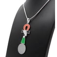 thumbnail image 5 of iJewelry2 Egyptian Afro-Flag Colored ANKH Cross with Queen Nefertiti Motif Silver Tone Box Chain Pendant Necklace 18'', 5 of 5