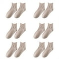 thumbnail image 2 of Brown Socks Womens Socks Ruffle Turn Cuff Casual Ankle Socks Breathable Cool Knit Cotton Lettuce Crew Frilly Sock 6 Pairs, 2 of 6