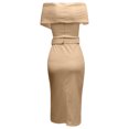 thumbnail image 5 of Bigersell Vacation Dresses for Women Short Sleeve Summer Bandage Solid Color Backless Strapless Party Long Maxi Dress Plus Size Dresses Regular Mini Dresses, Style 21578, Beige XXL, 5 of 5