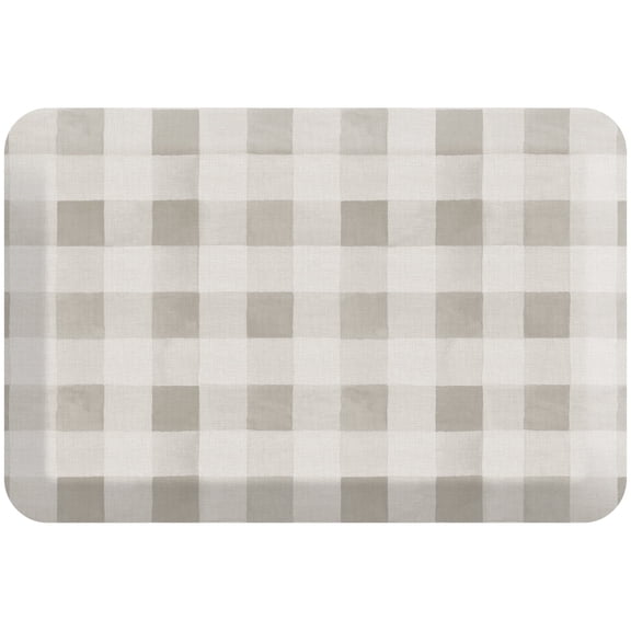 GelPro Kitchen Foam Mat Farmhouse Check, 20" x 30", Tan