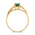thumbnail image 2 of 14k Yellow Gold Synthetic Emerald Ring Baby, 2 of 7