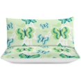 thumbnail image 3 of HAHDAXIA Butterfly Green Bedding Solid Comforter Set for All Seasons,3 Pieces(1 Comforter+2 Pillowcases),Soft Microfiber Bedding Set King(90"x90"), 3 of 7
