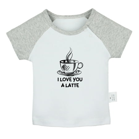 

iDzn I Love You A Latte Funny T shirt For Baby Newborn Babies T-shirts Infant Tops 0-24M Kids Graphic Tees Clothing (Short Gray Raglan T-shirt 6-12 Months)