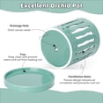 thumbnail image 3 of EFISPSS 6" Ceramic Plant pot with Vertical Flutes–Robin's Egg Blue，Orchid Pots with hole and drainage Tray, 3 of 6