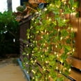 thumbnail image 2 of Artificial Maple Leaf Green Vine Plant Fairy Window Curtain String Lights, Plants Hanging Garland Faux Greenery Leaves Bedroom Decor for Wedding Home Decor (Warm Light), 2 of 10